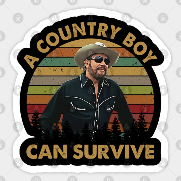 A Country Boy Can Survive Vintage Retro Sticker by Culnaneandreas.Fashion